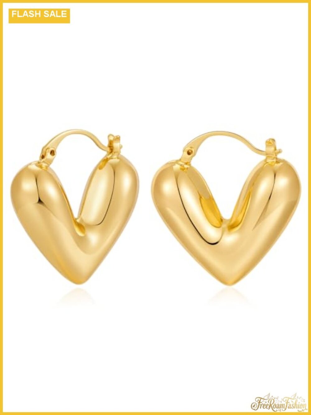 Chunky Gold Hoop Earrings for Women Gold Plated Chubby Huggie Earrings